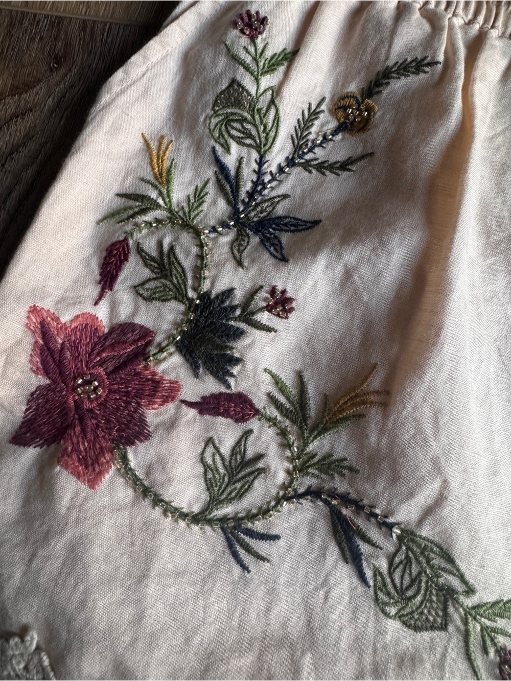 Zara Embroiled Linen Shorts - Picture 5 of 6